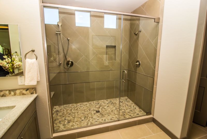 Contemporary Shower with Frameless Glass